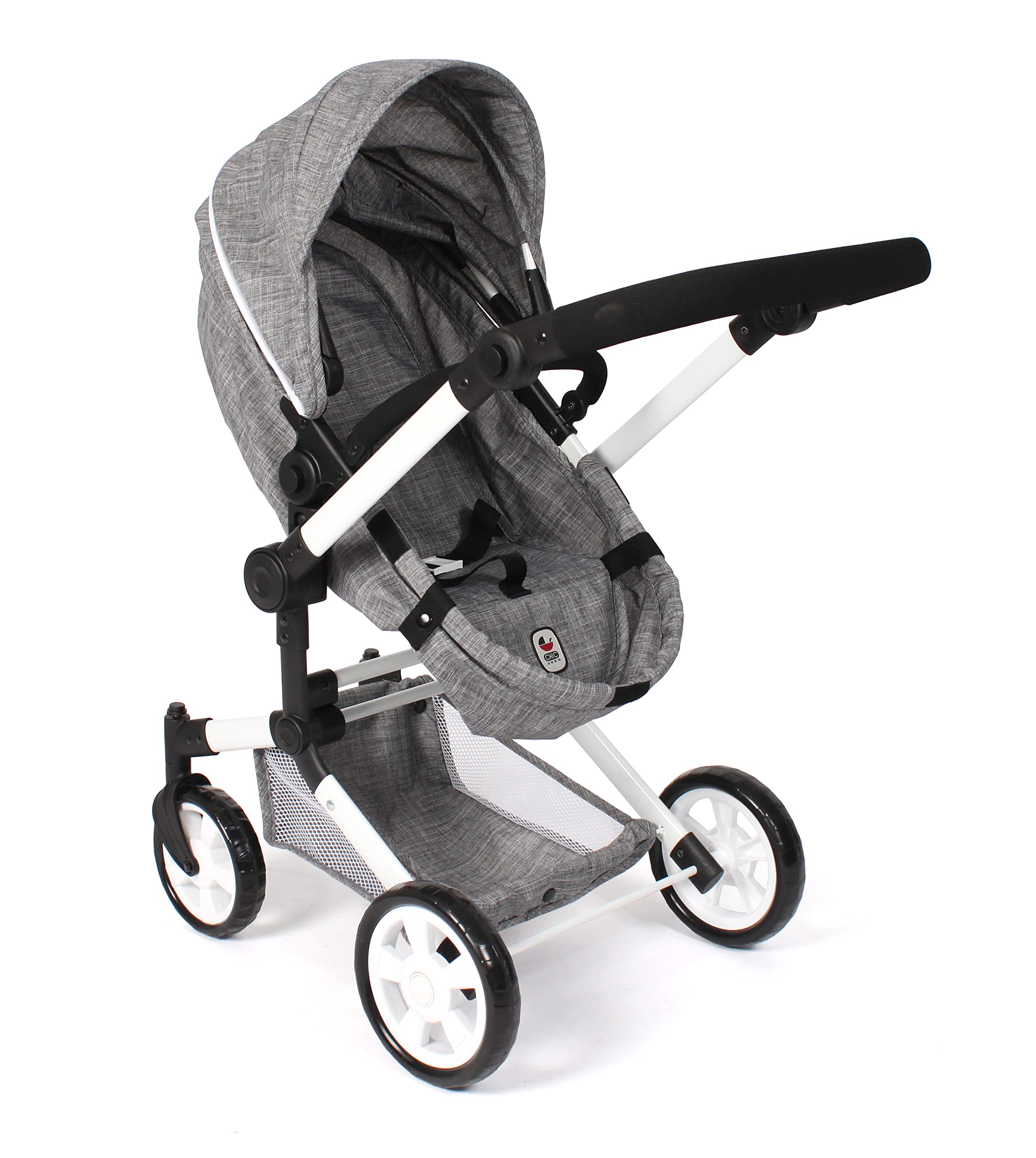 Bayer Chic 2000 Poussette poupée 3 en 1 Linus Pliable réglable | Set 3 en 1 avec nacelle transformable et siège auto, poignée réglable de 47 à 78 cm.