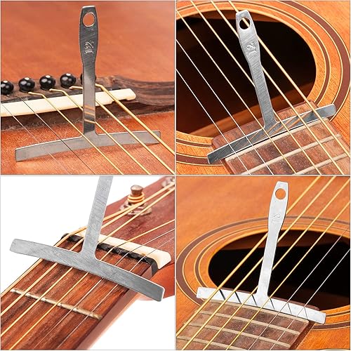 Miniatura 6 de Kit de herramientas de guitarra de 72 piezas, accesorios de mantenimiento de reparación, juego de piezas de guitarra con bolsa de transporte,