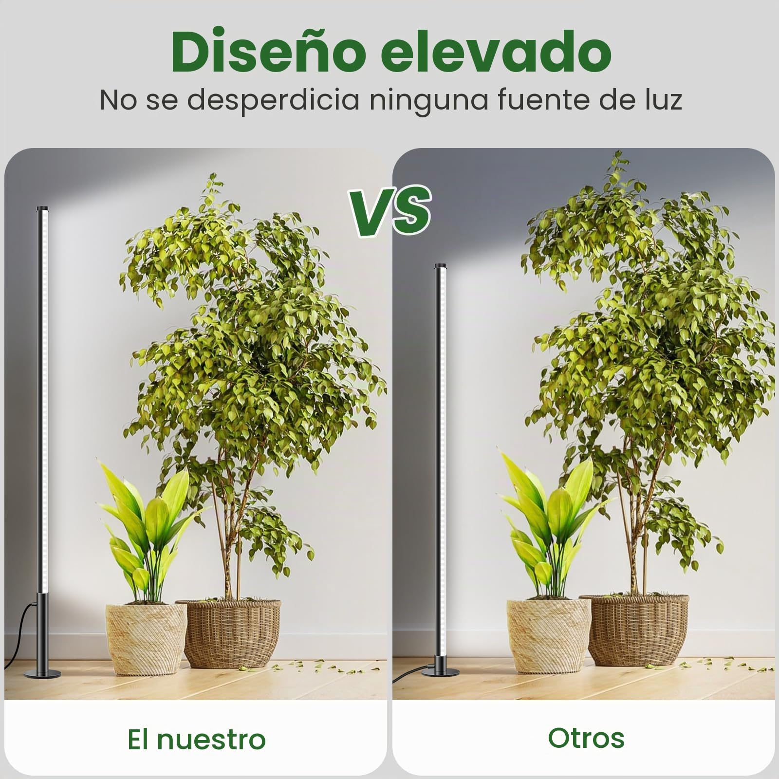 wolezek - Luces de cultivo para plantas de interior de espectro completo, luz de crecimiento de 4/4 pies de altura, 216 luces LED de 6000 K 42 W para cultivo en interiores, 3 modos de montaje, base