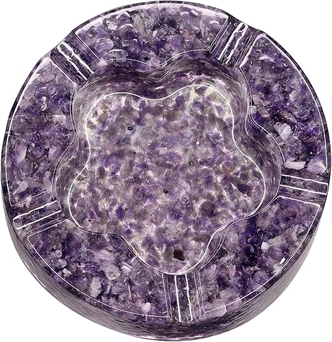 Miniatura 3 de rockcloud Bandeja redonda de 3 pulgadas con resina, bandeja de joyería de cristal para decoración de mesa de oficina en casa, soporte para plantas