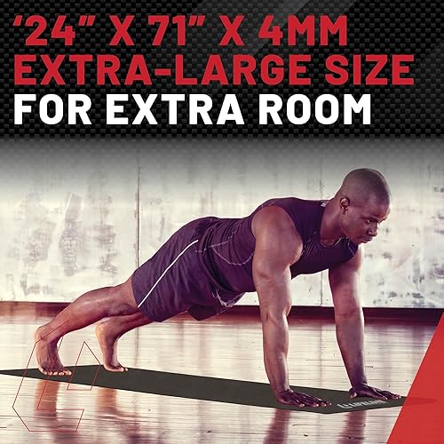 Miniatura 4 de Lifeline Fitness Premium - Tapete de yoga de gamuza de alta densidad para el hogar, tapete de entrenamiento ligero con correa de transporte, tapete