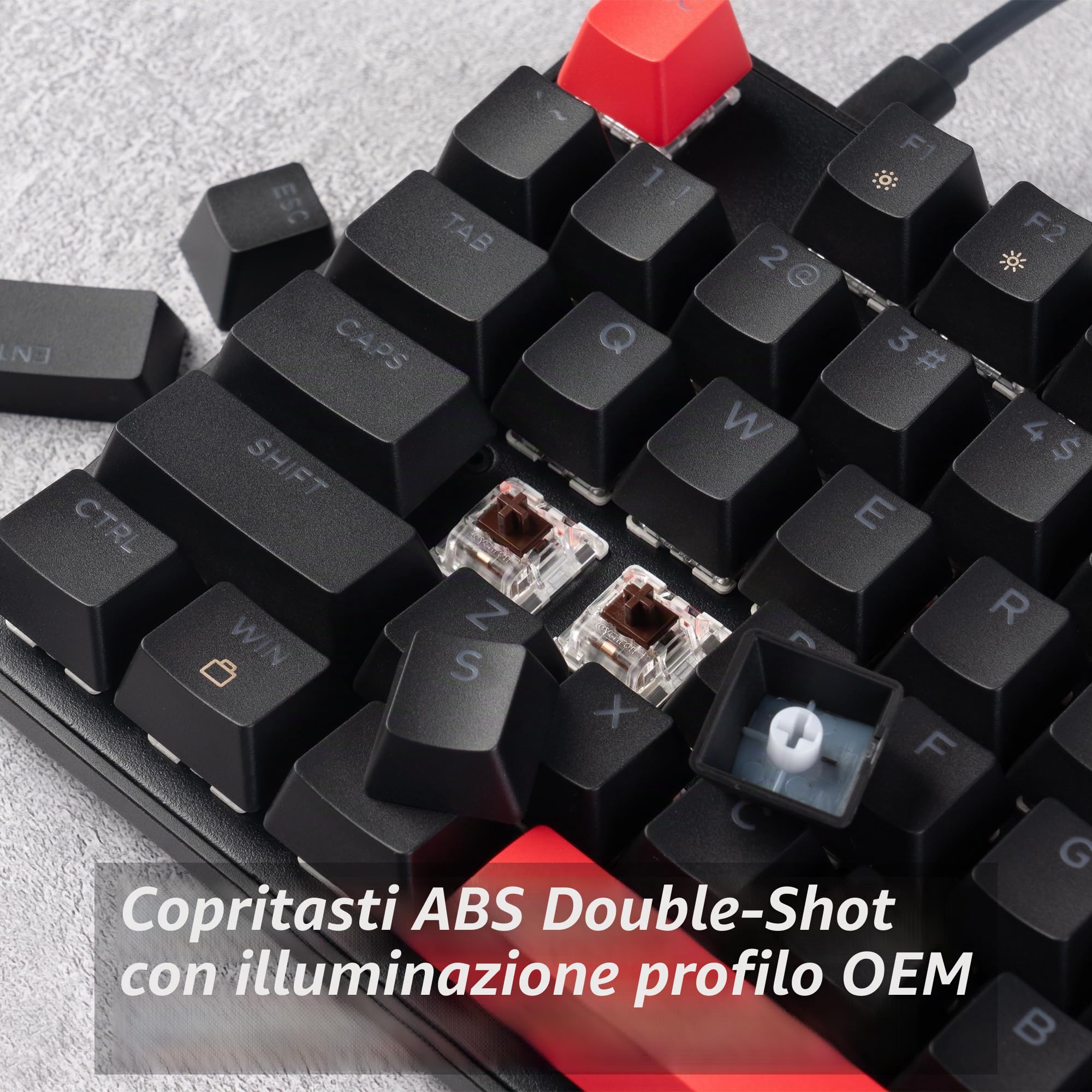 LEMOKEY Tastiera da gioco personalizzata X2 QMK/VIA e mouse M551, programmabile a 104 tasti, supporto con guarnizione per layout completo, retroilluminazione rossa, tastiera meccanica cablata con