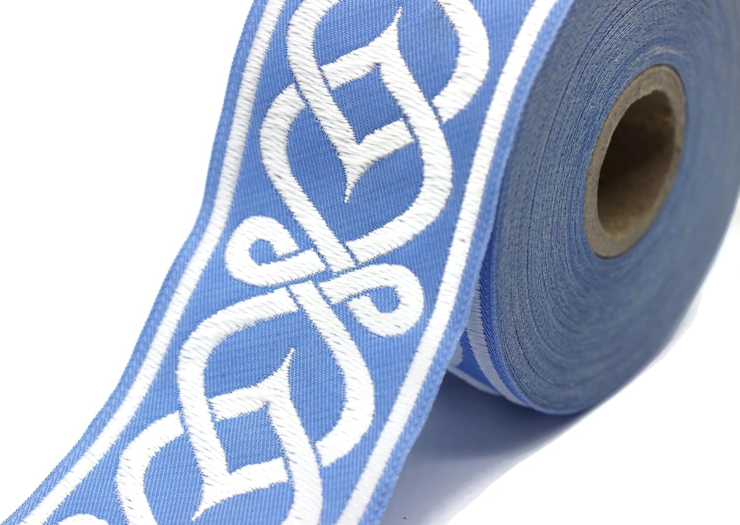 11 Yard Spool 1.96" Blue Celtic Knot Jacquard Ribbon for Clothing Accessories Woven Border Costume Sewing Trim DIY Craft Supplies 50972