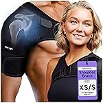 ZENKEYZ Shoulder Brace for Men & Women, Size rage XS-3XL, Torn Rotator Cuff, Tendonitis, Dislocation, Pain, Neoprene Shoulder Compression Sleeve Wrap, Christmas Gift for Athletes and Seniors (Black, XSmall/Small)