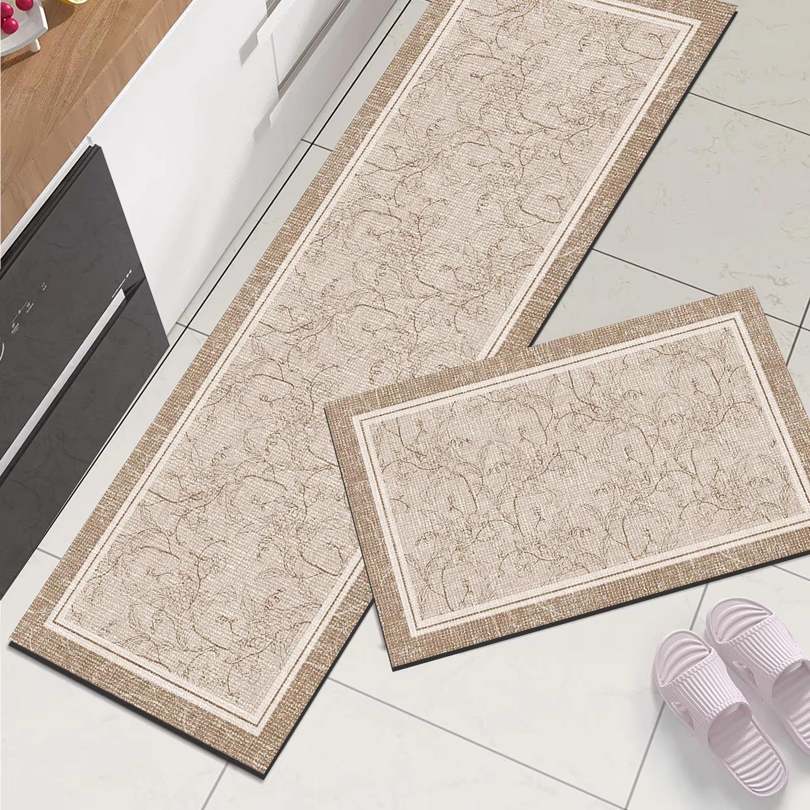 Tapis de sol de cuisine antidérapant lavable pour stopper les taches et les glissades