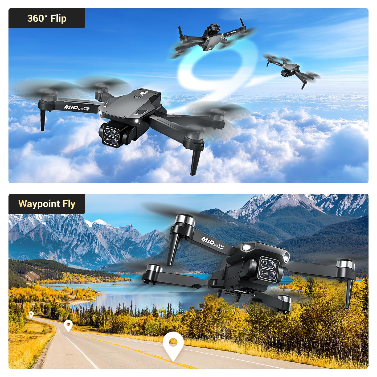 Drone with Camera for Adults Kids 2K Mini Drone One Key Take Off/Land FPV Drone with Brushless Motor, Altitude Hold, 3D Flips, 2 Batteries, Beginner drones with camera Under 249G