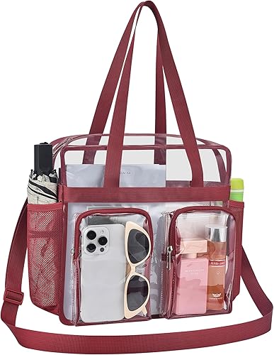 Miniatura 37 de Bolsa de mano transparente Oraben aprobada por el estadio 12 x 6 x 12 Bolsa de estadio para trabajo, deportes, juegos, gimnasio