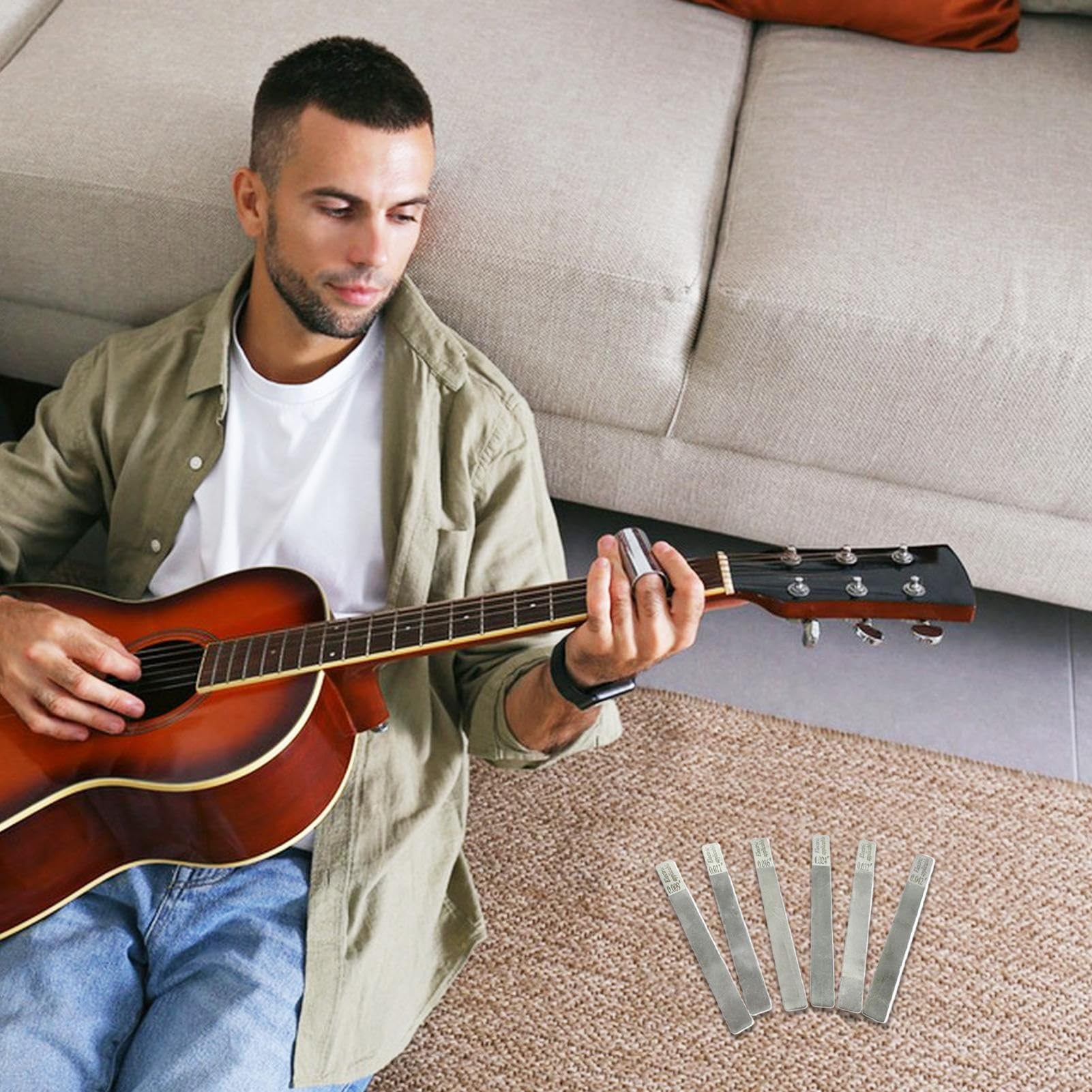 Limetta Per Tasti Chitarra 6 Pezzi Utensile Per Smerigliatura Bordi | Lima per Smussatura Tasti Per Studenti Musica Strumenti Corda Riparazione Tastiera