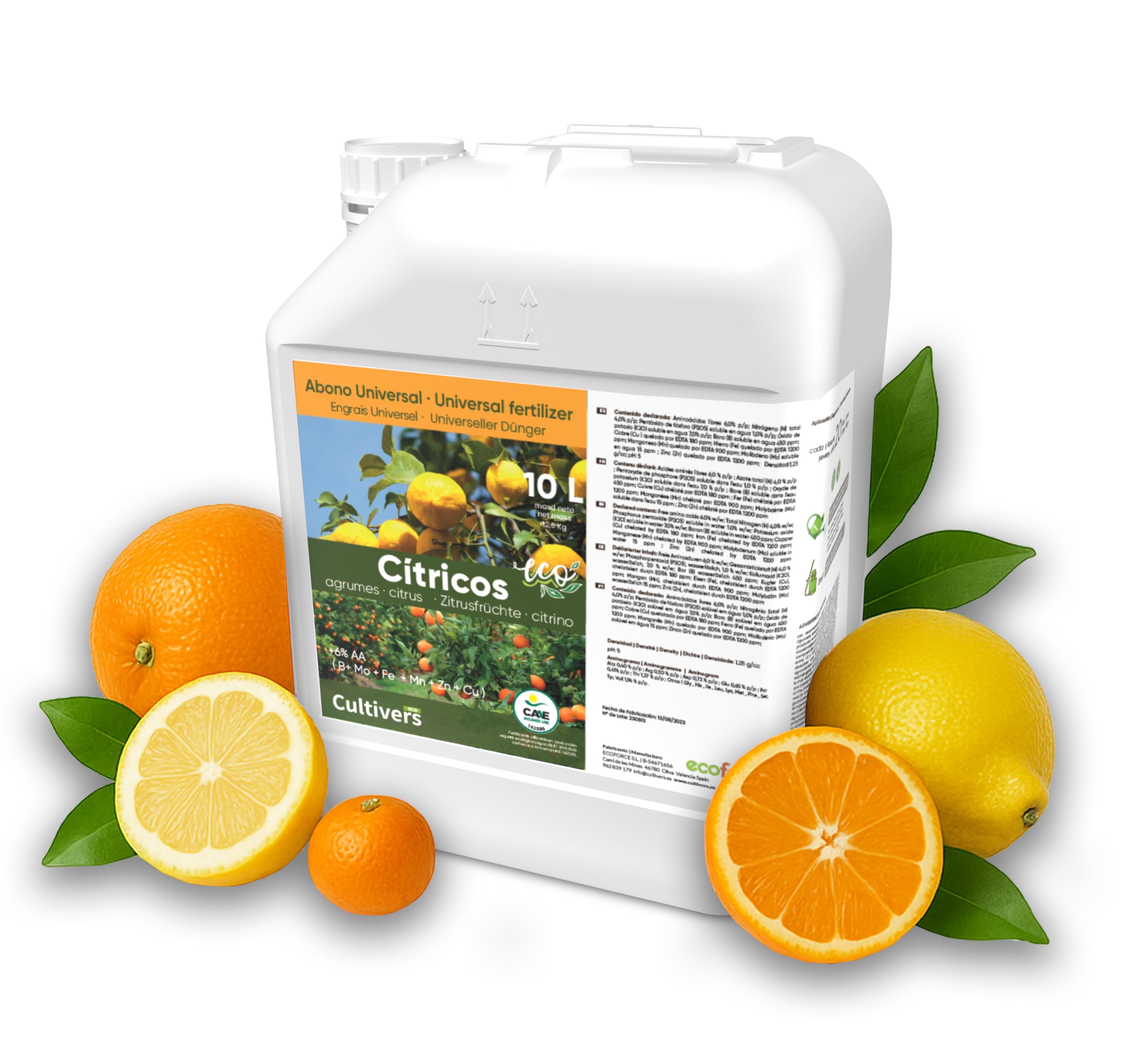 CULTIVERS Bio Zitrusdnger flssig 10 L NPK mit Eisen Zink Kupfer Mangan  Molybdn Bor + 6% freie Aminosuren | Flssigdnger fr Zitronenbaum  Orangenbaum Mandarine Grapefruit Limette : Amazon.de: Garten
