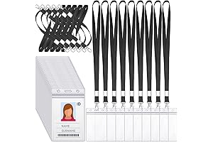 100 Pack Vertical Badge Holder with Lanyard