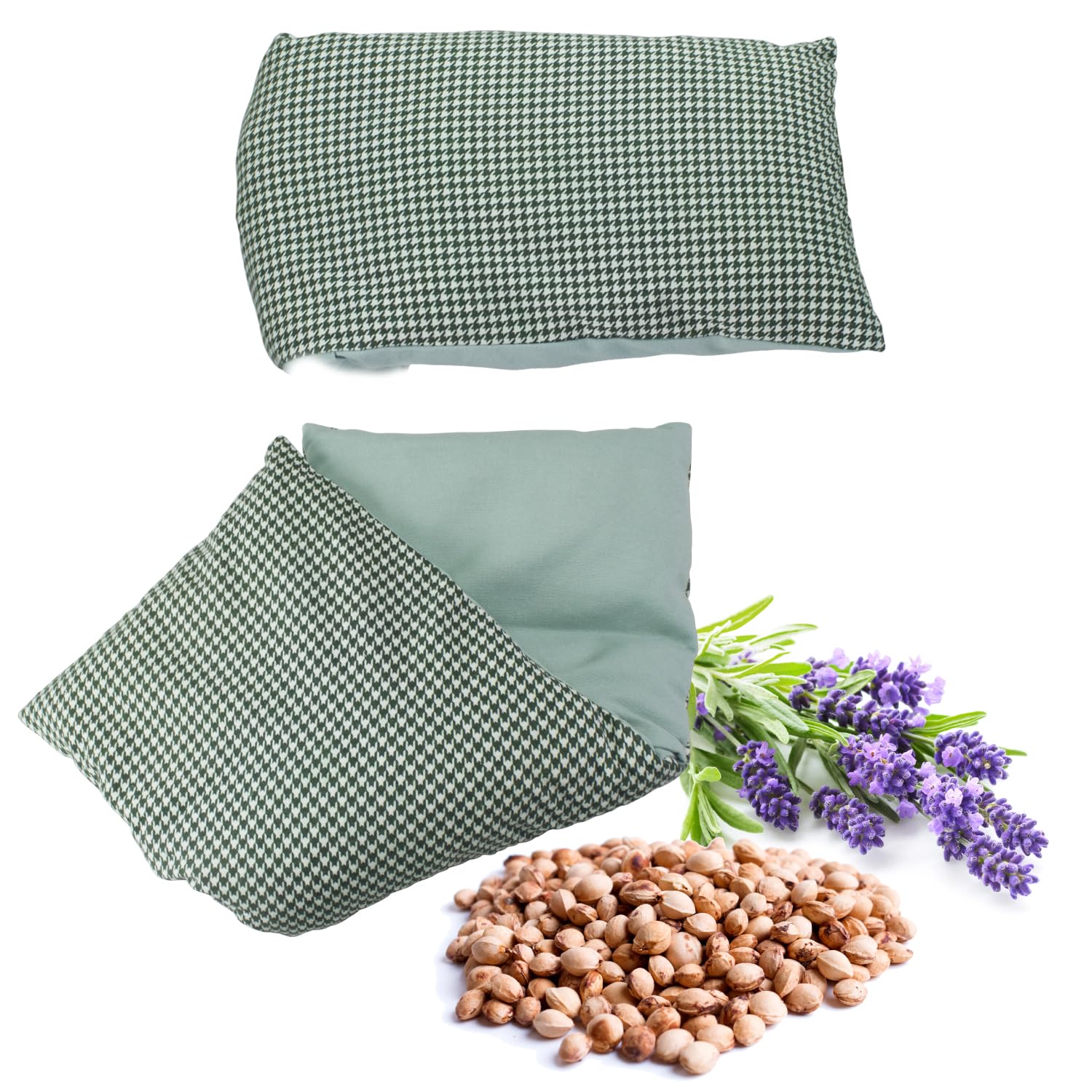 BEPER C302AAC003 Almohadilla térmica con huesos de cereza y lavanda, banda térmica y refrescante de algodón extraíble, remedio natural para calambres, dolor muscular y relajación