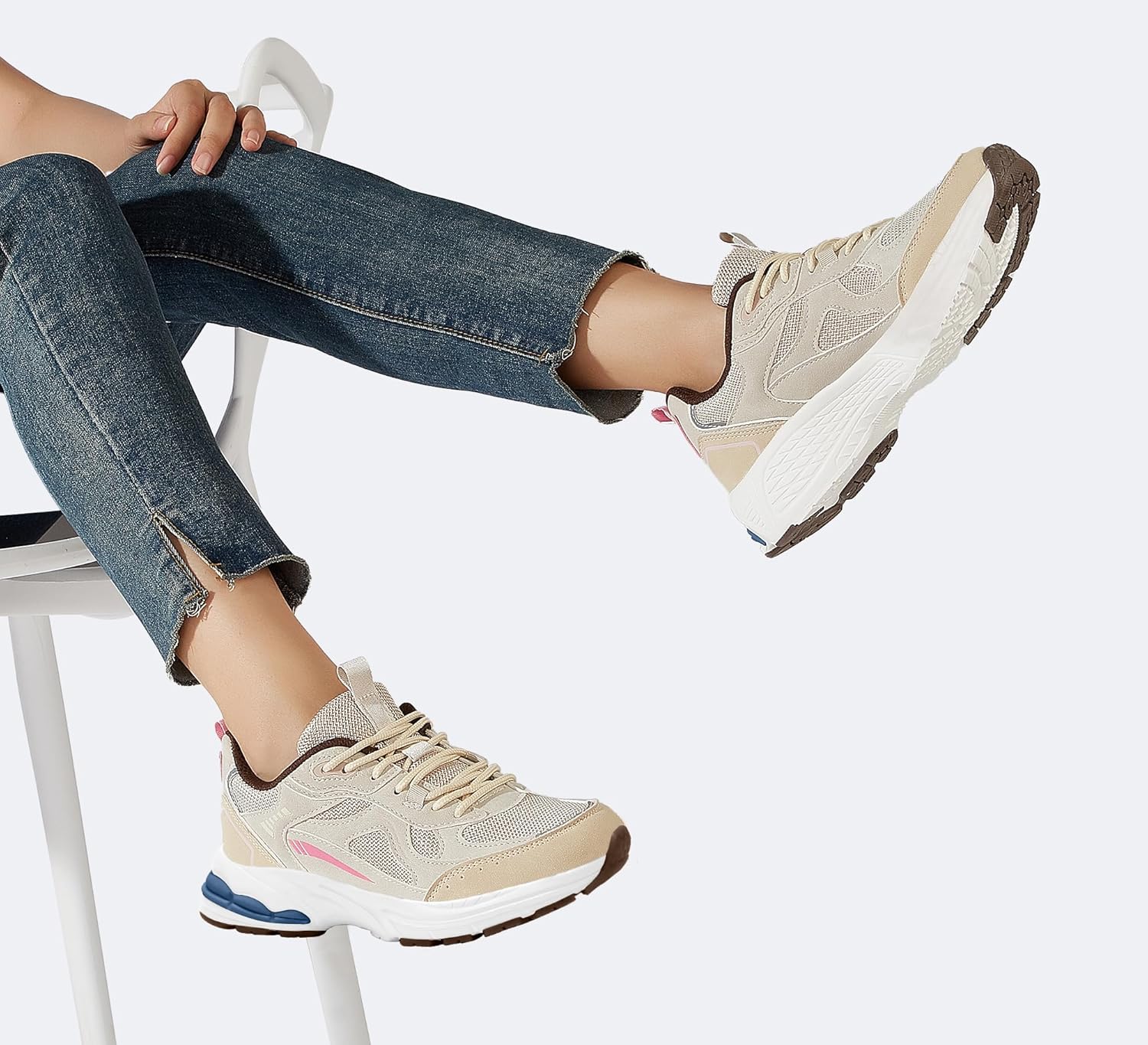 LUCKY STEP Women's Platform Chunky Fashion Sneakers Mesh Casual Running Tennis Workout Sport Work Trendy Athletic Walking Shoes - Image 7