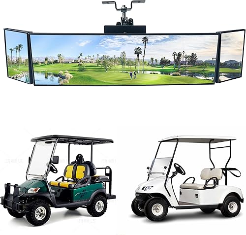 MAMIKO Gran angular 15.2 "L x 3.15 "H Gran HD Trifold Carrito de Golf Espejo Panorámico para EZGO Yamaha Club Car