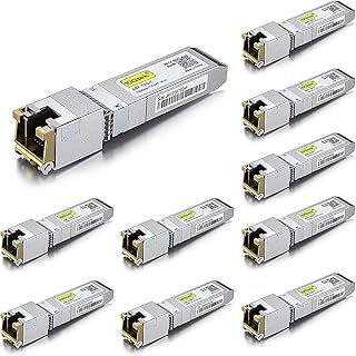 10GBase-T SFP+ Transceiver 10G T 10G Copper RJ-45 SFP+ CAT.6a up to 30 Meters Compatible with Cisco SFP-10G-T-S Ubiquiti unifi UF-RJ45-10G D-Link Supermicro TP-Link and More, Pack of 10