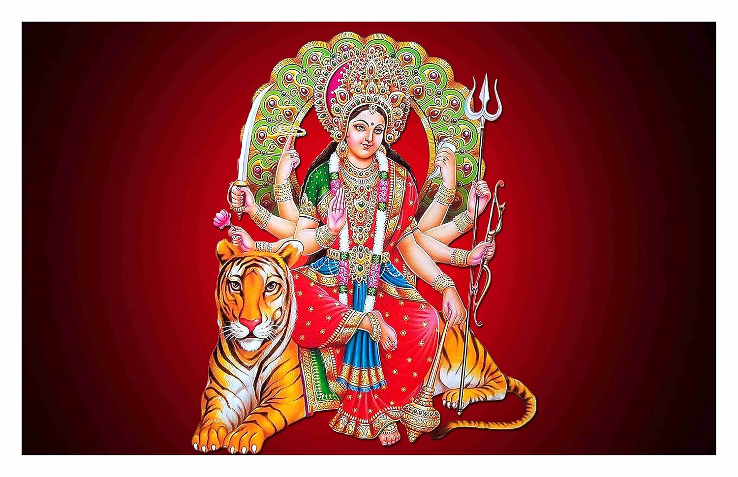 BALDAU PRINTS Devi Mata Religion Wall Poster For Room (Gloss Laminated