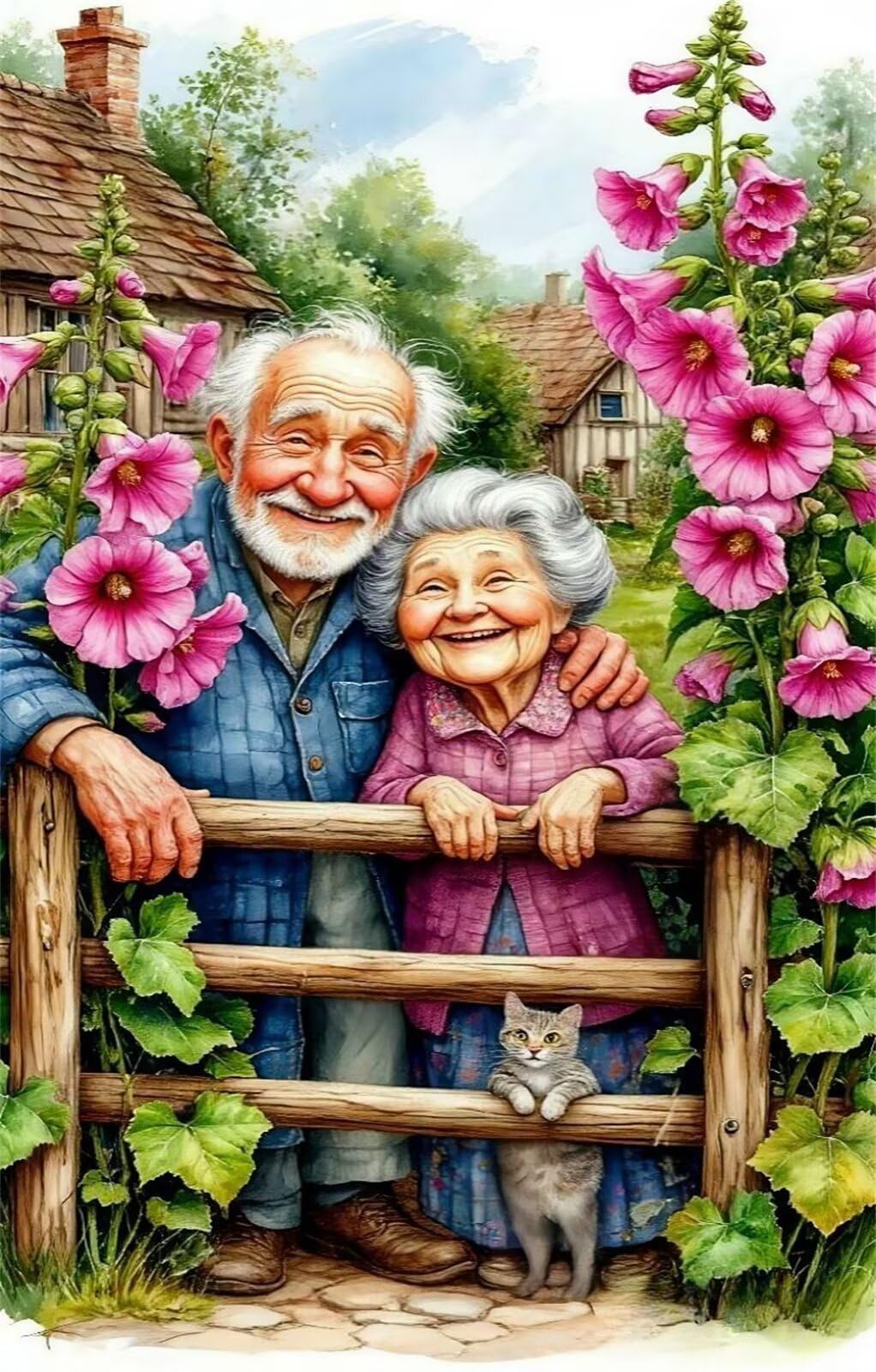 Puzzle 5000 sztuk kot babcia kwiat, puzzle niemożliwe, łamigłówki, łamigłówki, gry logiczne dla całej rodziny, puzzle dla dorosłych 5000 sztuk 156 x 105 cm