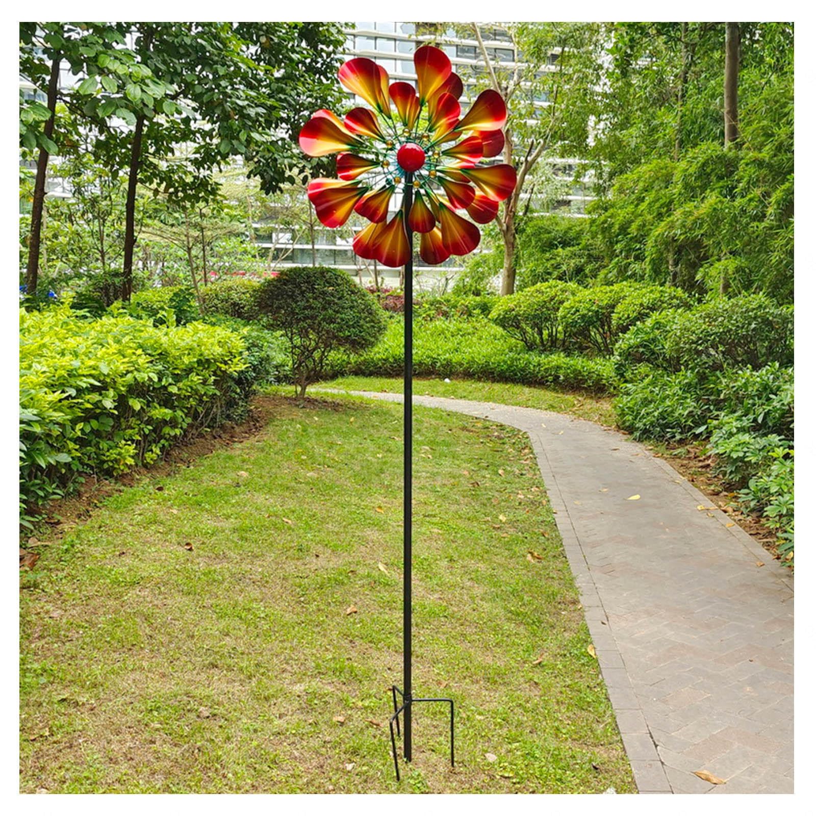 Windrad Garten Metall 205cm Groß Magische Windmühle Große Kinetische Windskulptur aus Metall Windspiele Für Draußen Stehend Wetterfestes Gartendeko