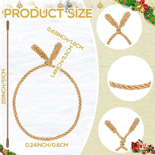 Miniatura 2 de Guirnalda de Navidad de 20 pulgadas, lazos decorativos de Navidad para barandilla, lazos giratorios reutilizables y flexibles para Navidad,