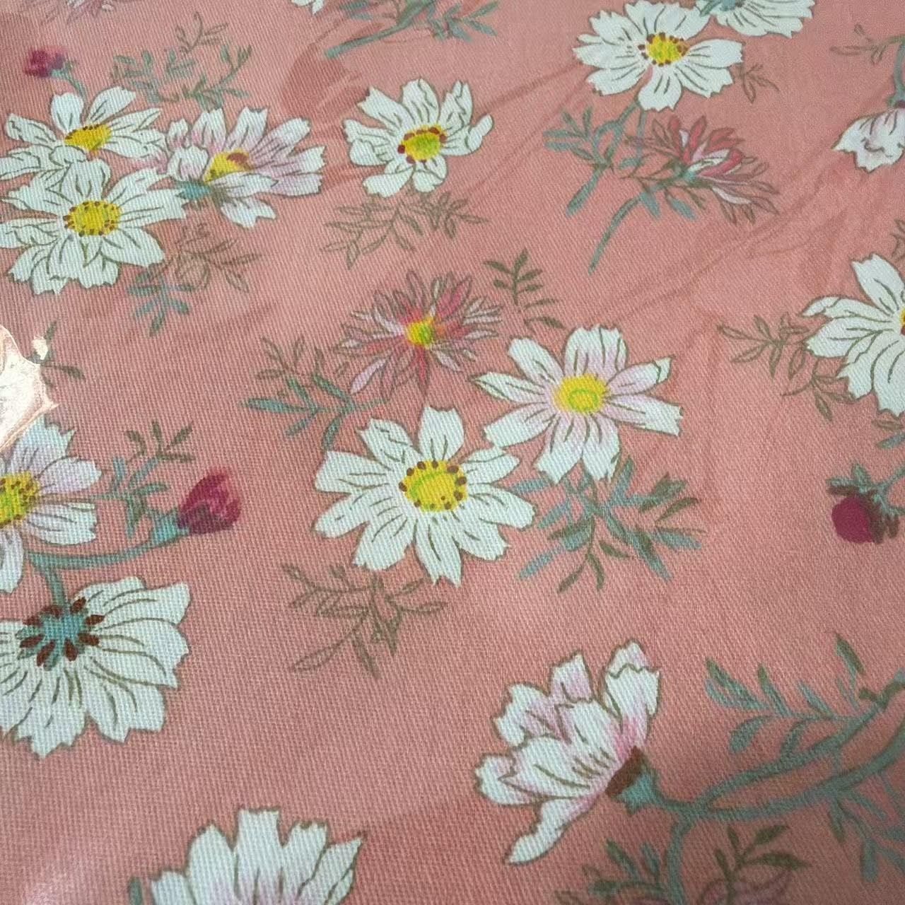 Light Weight Natural Cotton Fabric by The Yard DIY Making Supplies Quilting Patchwork Fabric DIY for Quilting Cotton Patchwork Cushions (Light Pink Floral, 1 Yard pre Cut)