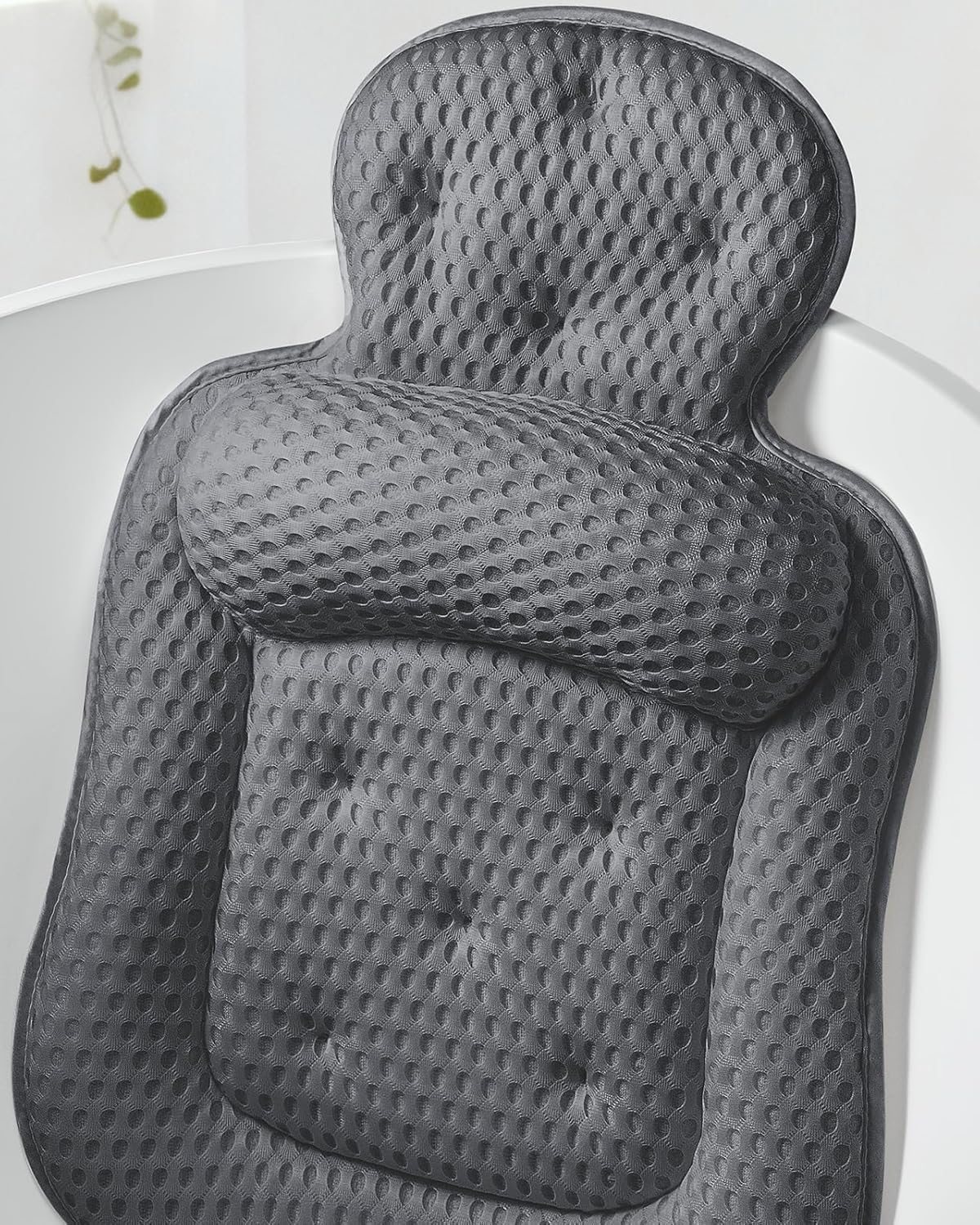 Bath Pillow for Tub, Bath Pillow for Head and Neck with Soft 3D Mesh Fabric and 54 Non-Slip Suction Cups, Relaxing Bath and Shower Accessories, Spa Gift, Grey, Standard – Bild 7