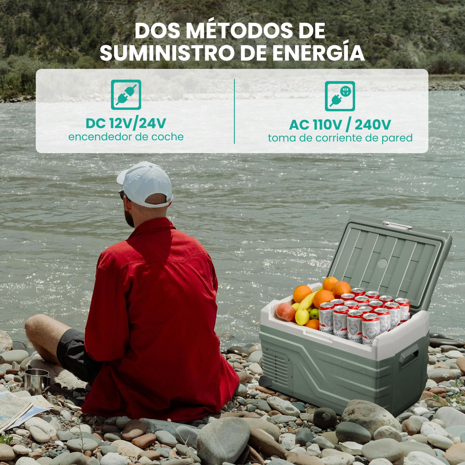 Alpicool Frigorifero Portatile Elettrico 35L, Frigoriferi per Auto 12/24V DC 100~240 Volt AC Frigo Portatile, -20℃-20 ℃,Mini Frigorifero da Campeggio per Camion Barca Viaggio Picnic