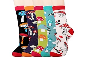 Jeasona Women's Mushroom Spring Sunflower Cow Funny Animal Boston Terrier Pig Socks Gifts for Women