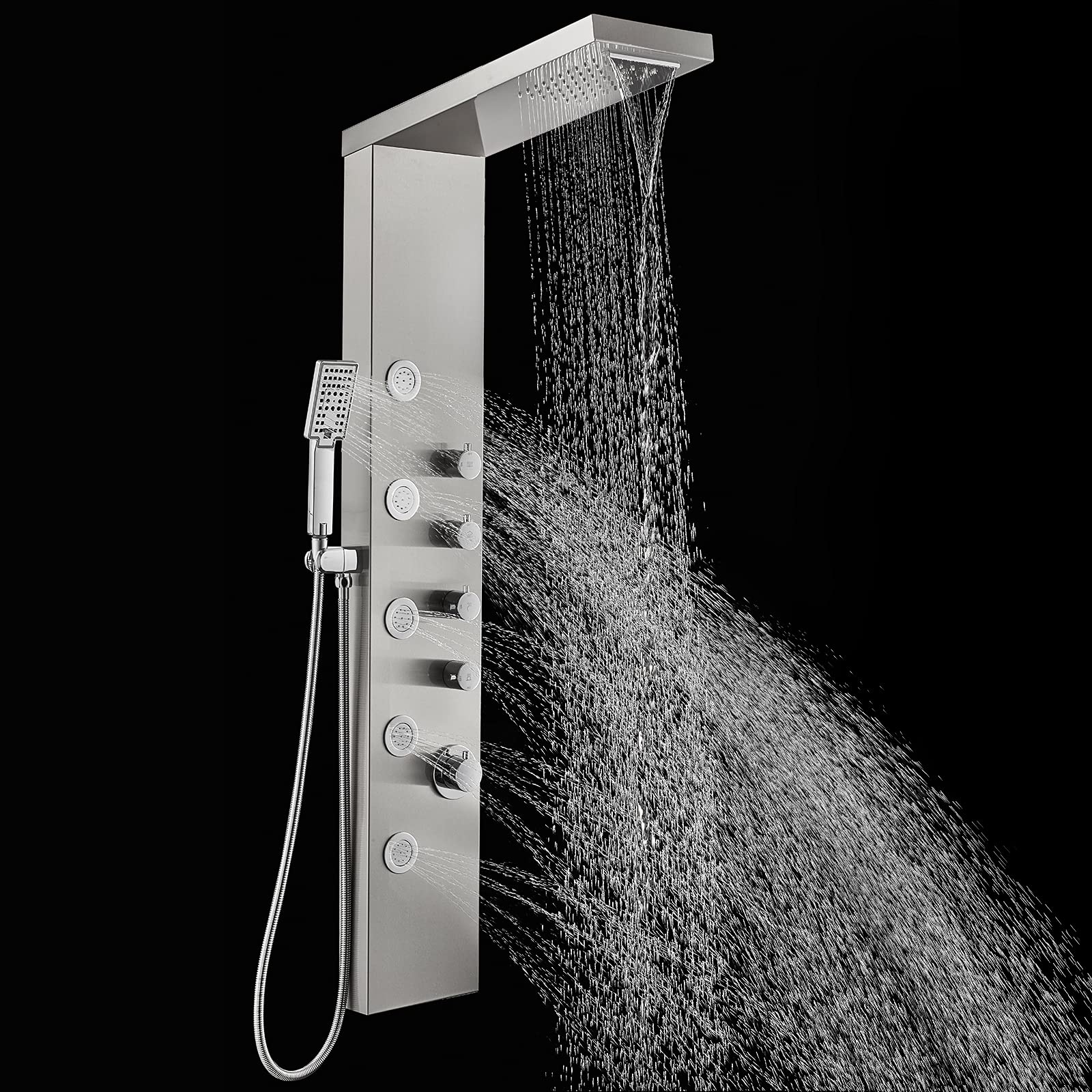 Buy ROVOGO Shower Panel Tower, Rainfall Waterfall Shower Head, 5 Body