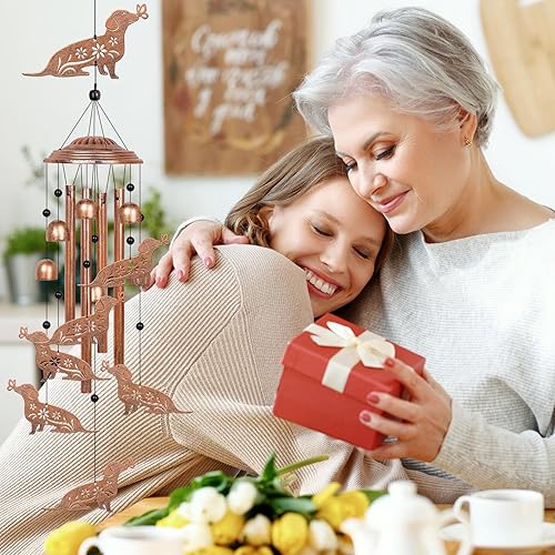 Miniatura 2 de YHmall Campanillas de viento de perro salchicha para exteriores, regalos de perro salchicha para mujeres, mamá, hombres, amigos, abuela, esposa,