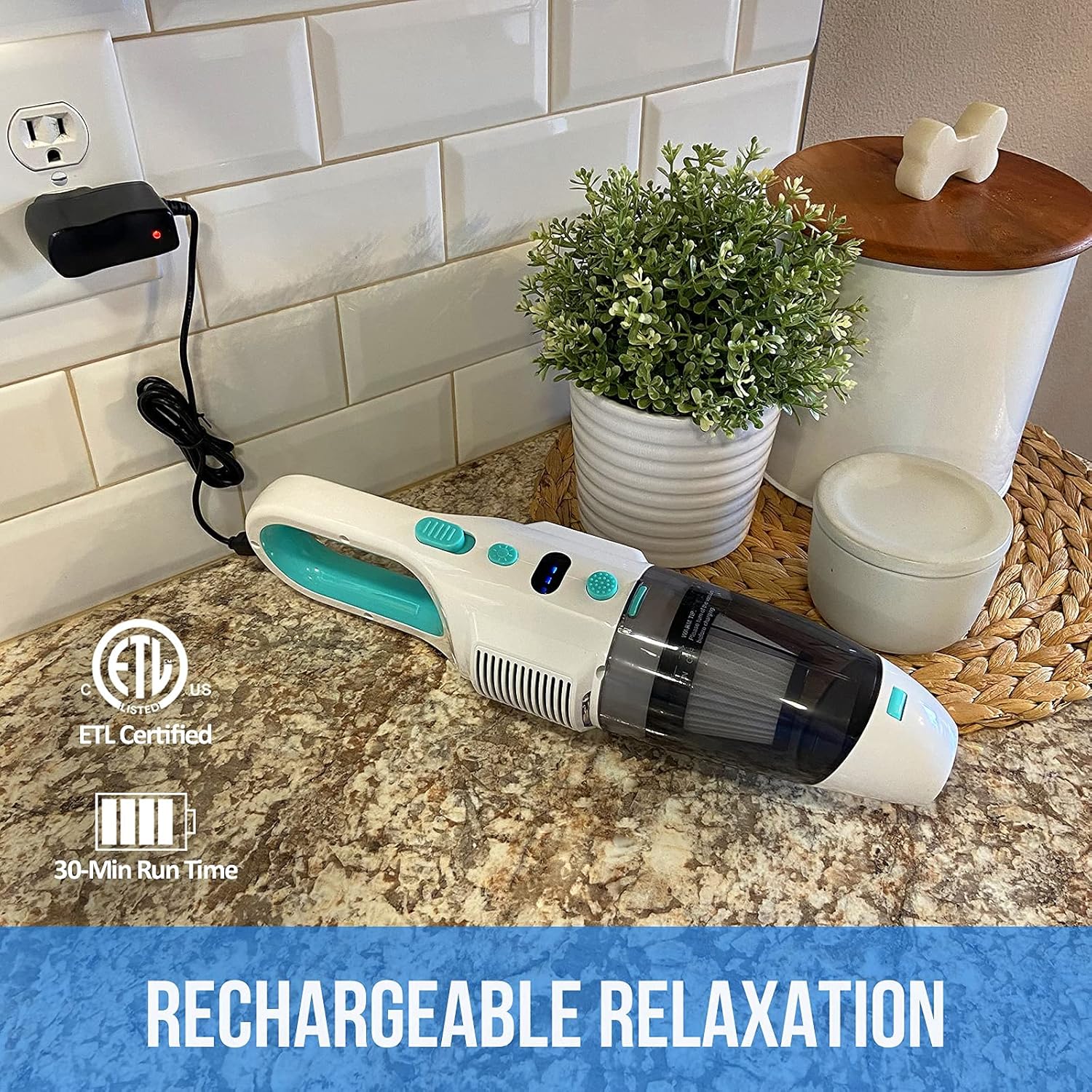Handheld Vacuum Cordless, Rechargeable Hand Vacuum, Ultra-Lightweight with Strong Suction, Mini Vacuum Cleaner for Home, Office and Car -