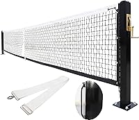 Seliyoo Pro Pickleball Court Net System: 22FT Regulation Net with Heavy-Duty Steel Posts & Brass Winder - Surface Mount for Concrete