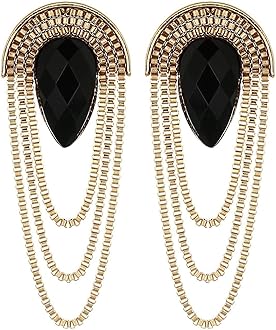 Black Gold Stylish Fancy Earrings For Women & Girls (6946er)