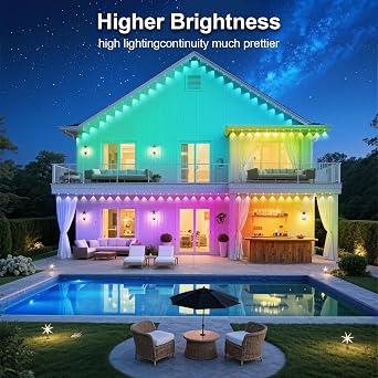 150FT Permanent Outdoor Lights for House | 150 ft Length, Permanent Installation, Outdoor Use, House Lighting