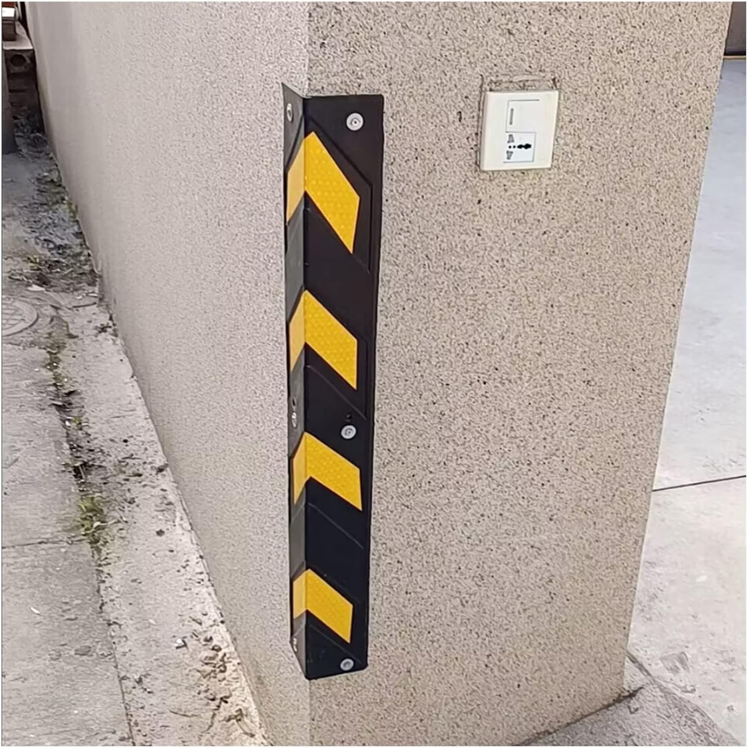 WDSOPK garage wall protector,wall corner protector, Parking Garages Reflective Wall Corner Protector with Rubber L-Shape Corner Guard,Yellow,5pcs,80cm