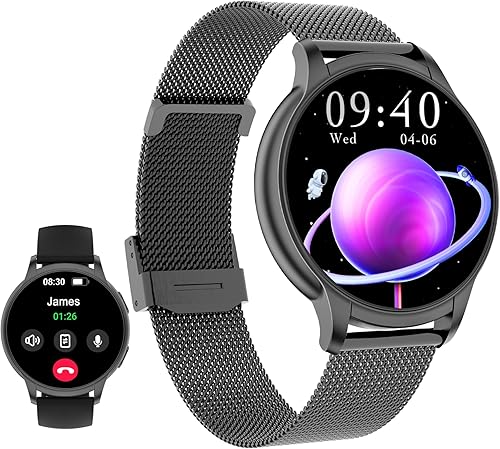 SZHELEJIAM Relojes inteligentes para mujer (respuestahacer llamadas), pantalla táctil HD de 1.52 pulgadas, reloj inteligente con monitor de