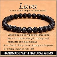 Vista 540 de MASSIVE BEADS Pulsera elástica de yoga hecha a mano con piedra natural, cristal curativo, energía, regalos para adultos unisex de 0.157 in, 0.236