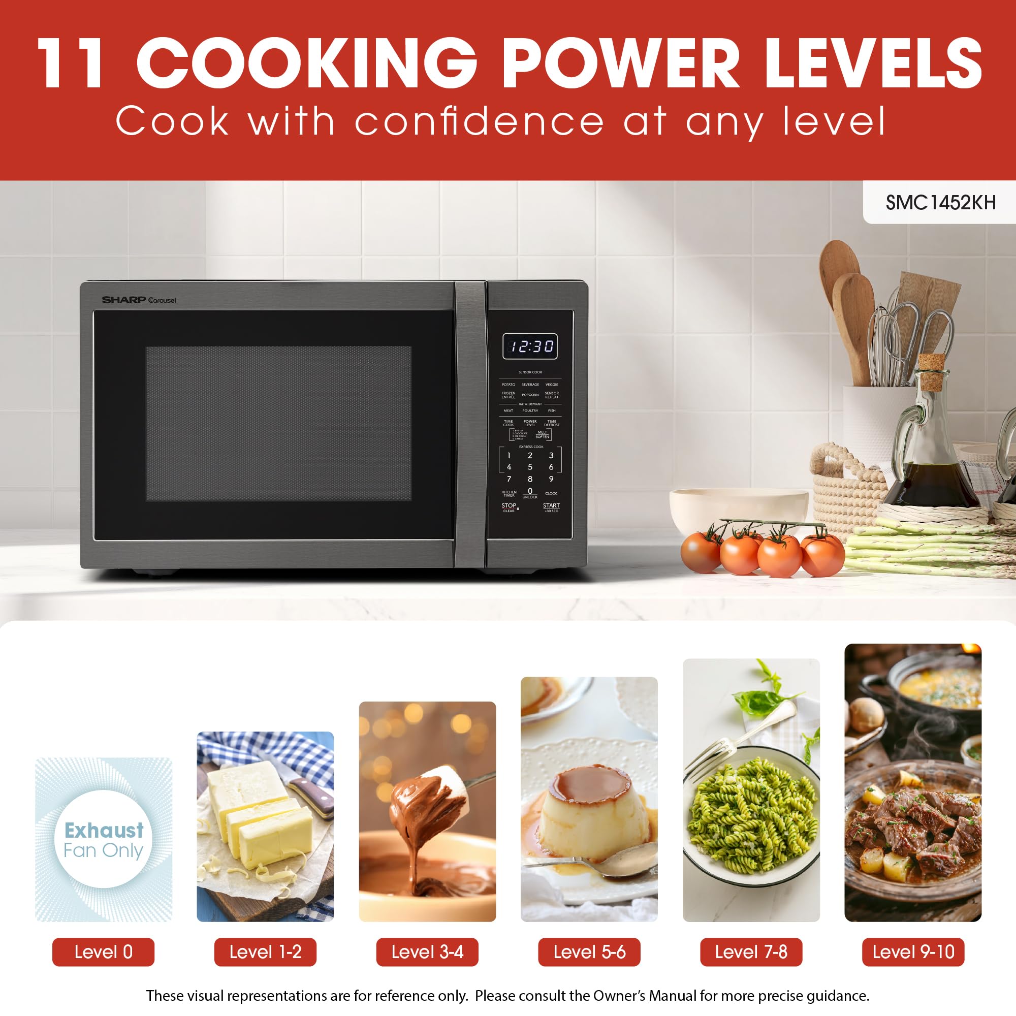 Amazon.com: Sharp SMC1452KH 1.4 cu. ft. Black Stainless Steel