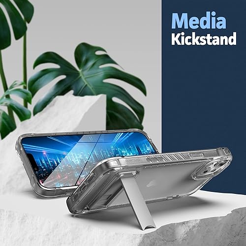 Miniatura 3 de ENCASED Funda transparente con soporte para iPhone 14 PRO MAX con protector de pantalla (soporte de metal duradero)