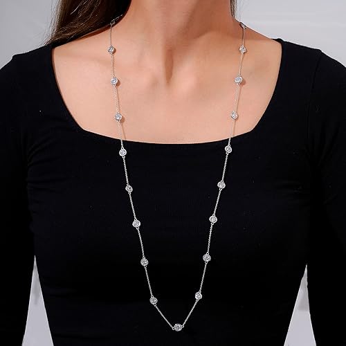 Miniatura 2 de Tienda Essentials Collar de plata de ley chapada en platino o oro hecho con circonitas Infinite Elements (anteriormente colección Tienda)