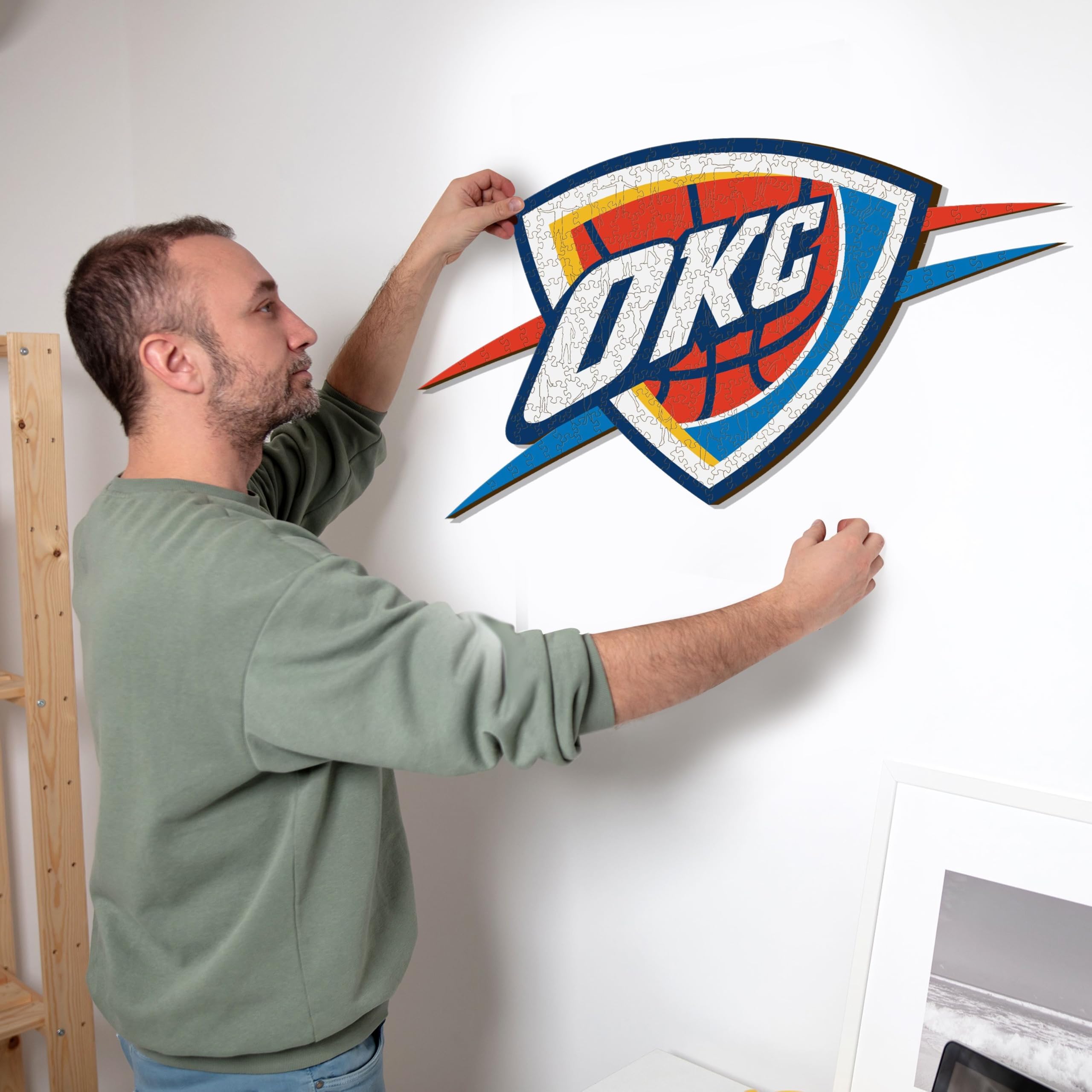 Iconic Puzzles - Drewniane puzzle NBA wielokolorowe M 270 szt. OklahomaCityThunder-M