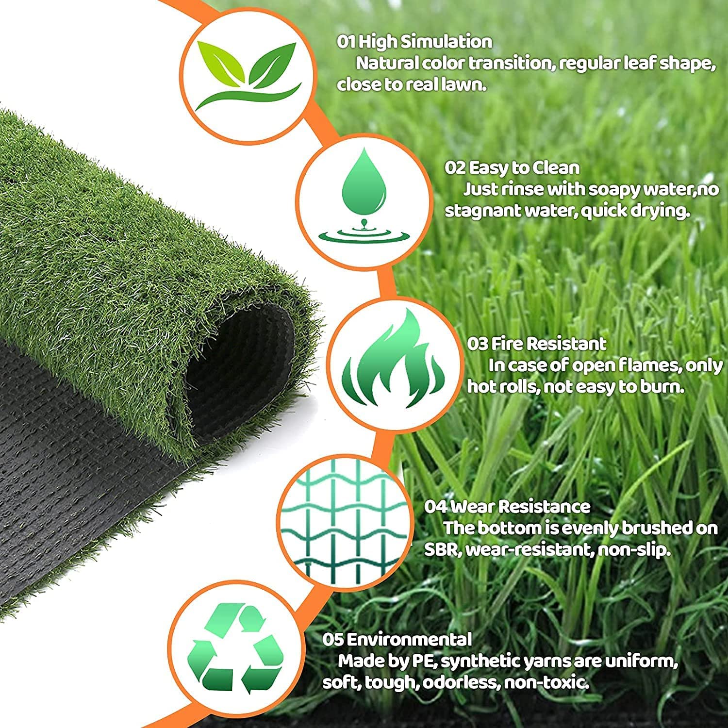 50 X 60 cm Gazon Artificiel pour Chiens, intérieur et extérieur, Fausse Herbe pour Chiens, Zone d'apprentissage de la propreté, terrasse, pelouse, décoration