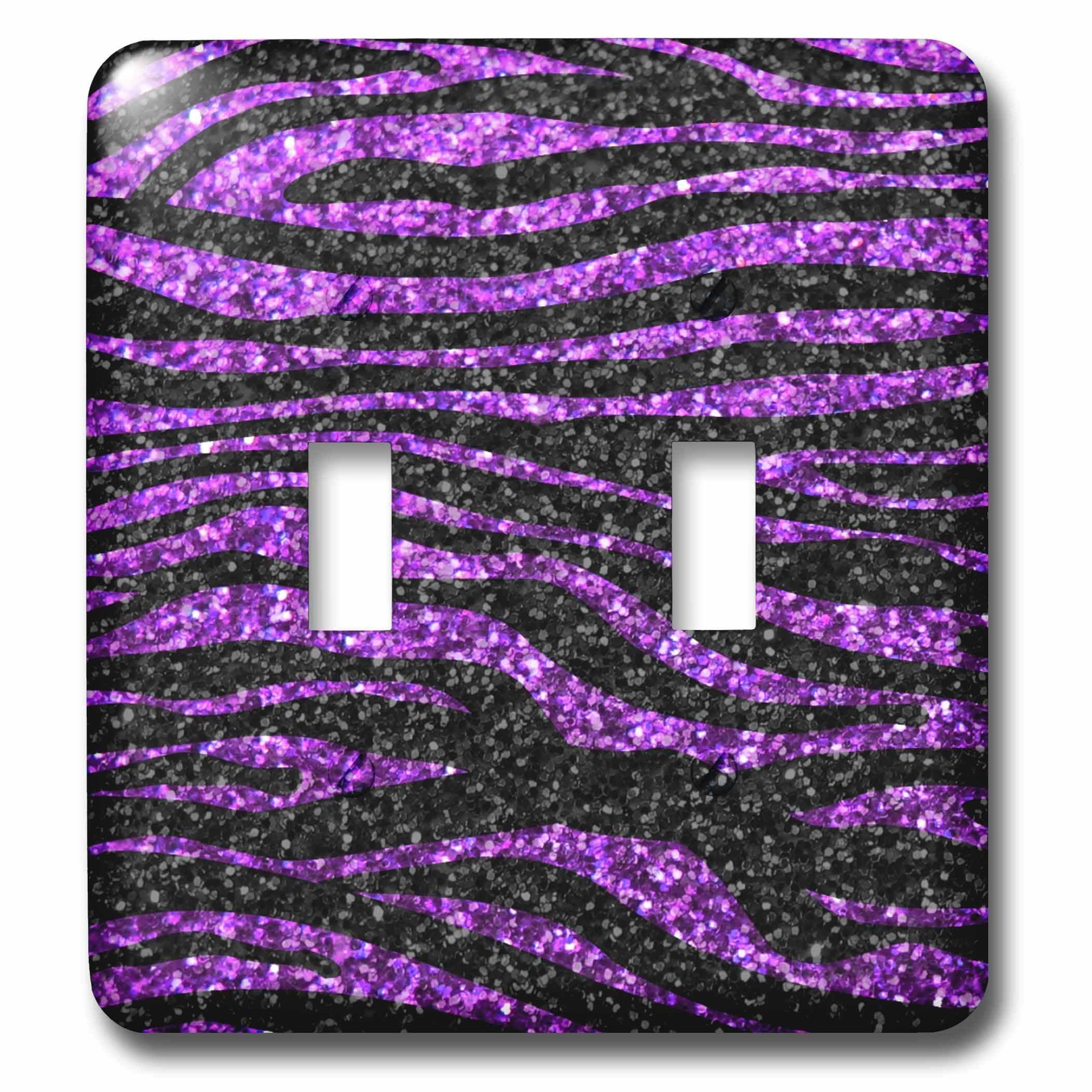 Placa de interruptor doble cebra morada para decorar dormitorios modernos y juveniles