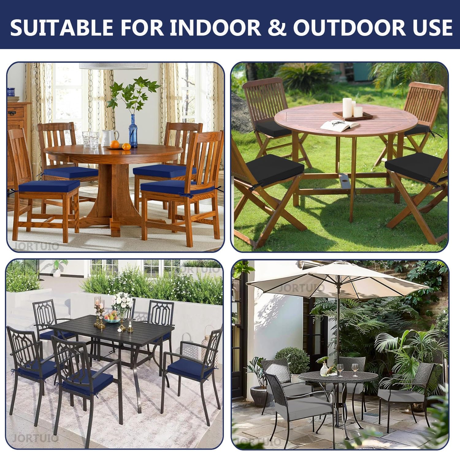 1/2/4 Piezas Cojin para Sillas Cuadrado 40x40/45x45 /50x50cm, Cojines Acolchado para Silla De Exterior Terraza,Impermeable Cojín De Asiento Suave para Jardin Patio(Gris Claro,45x45x5cm4pcs)