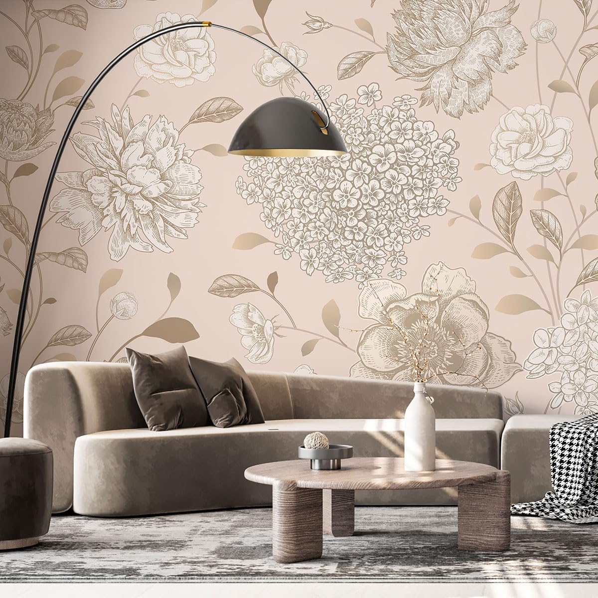 Papier peint panoramique Fleurs : créez un salon jardin d'hiver Lumalea
