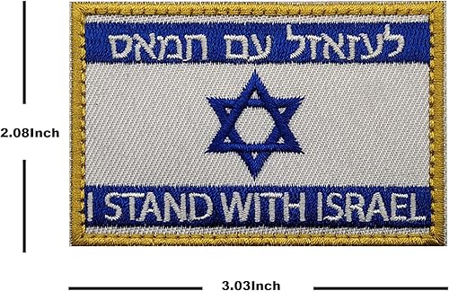 Miniatura 10 de Parches bordados de la bandera de Estados Unidos e Israel  Israel Jewish Star of David Flags Tactical Militar Moral Emblema Brazalete Insignias