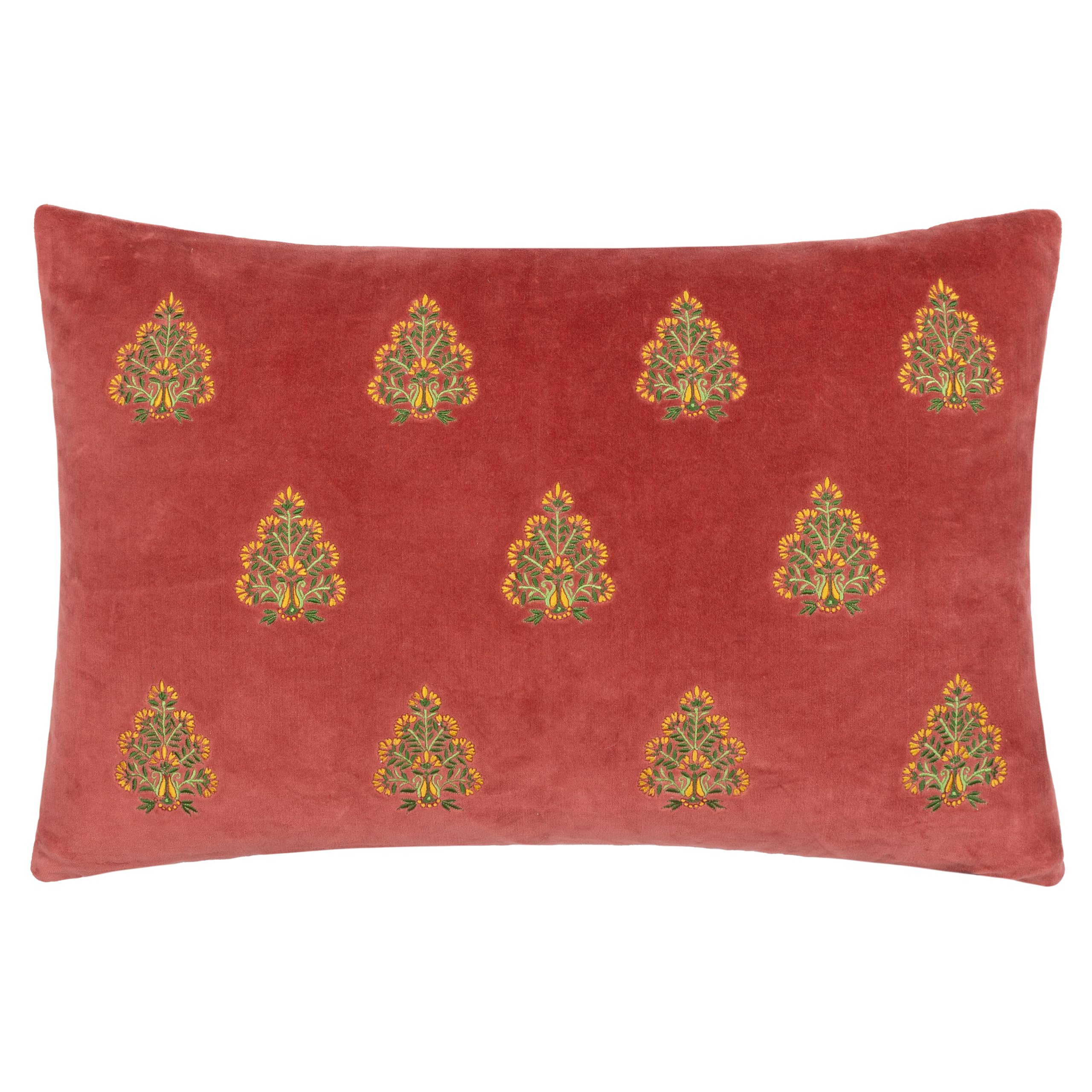 Paoletti Rennes Embroidered Cotton Velvet Polyester Filled Cushion from B&Q
