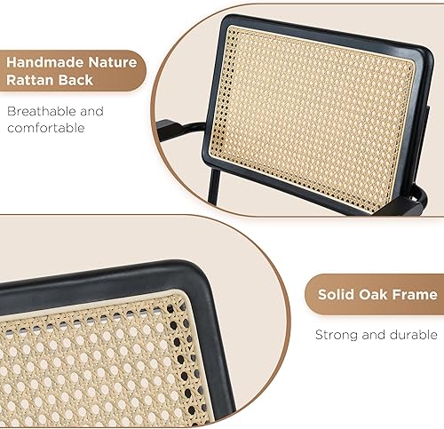 Miniatura 9 de Sillas decorativas  Sillas de sala de estar, estilo moderno de mediados de siglo, respaldo de ratán de malla transpirable, asiento de terciopelo