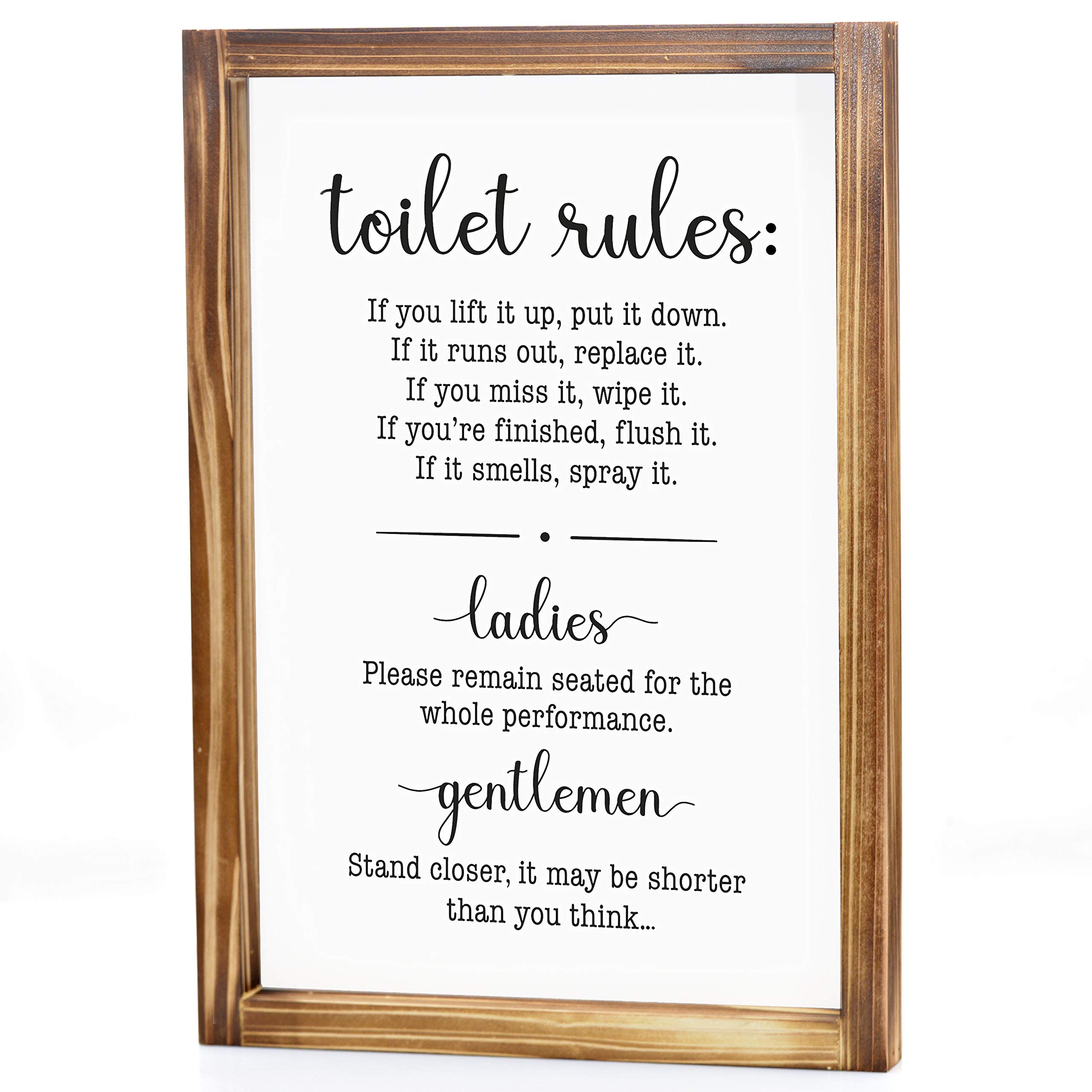 Toilet Rules Bathroom Sign 11x16 Inch Bathroom Rules Sign, Toilet
