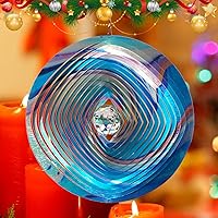 Vista 44 de FONMY - Molinillo de viento con forma de mandala y con bola de cristal en 3D, de acero inoxidable, atrapasol, ideal como regalo de Navidad