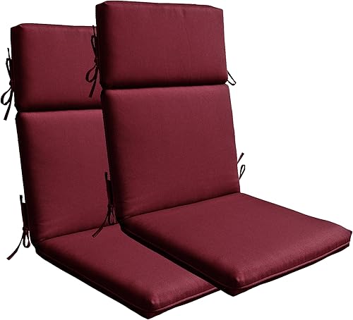 BOSSIMA Sunbrella - Juego de 2 cojines de repuesto para sillas de patio, con respaldo alto, color borgoña