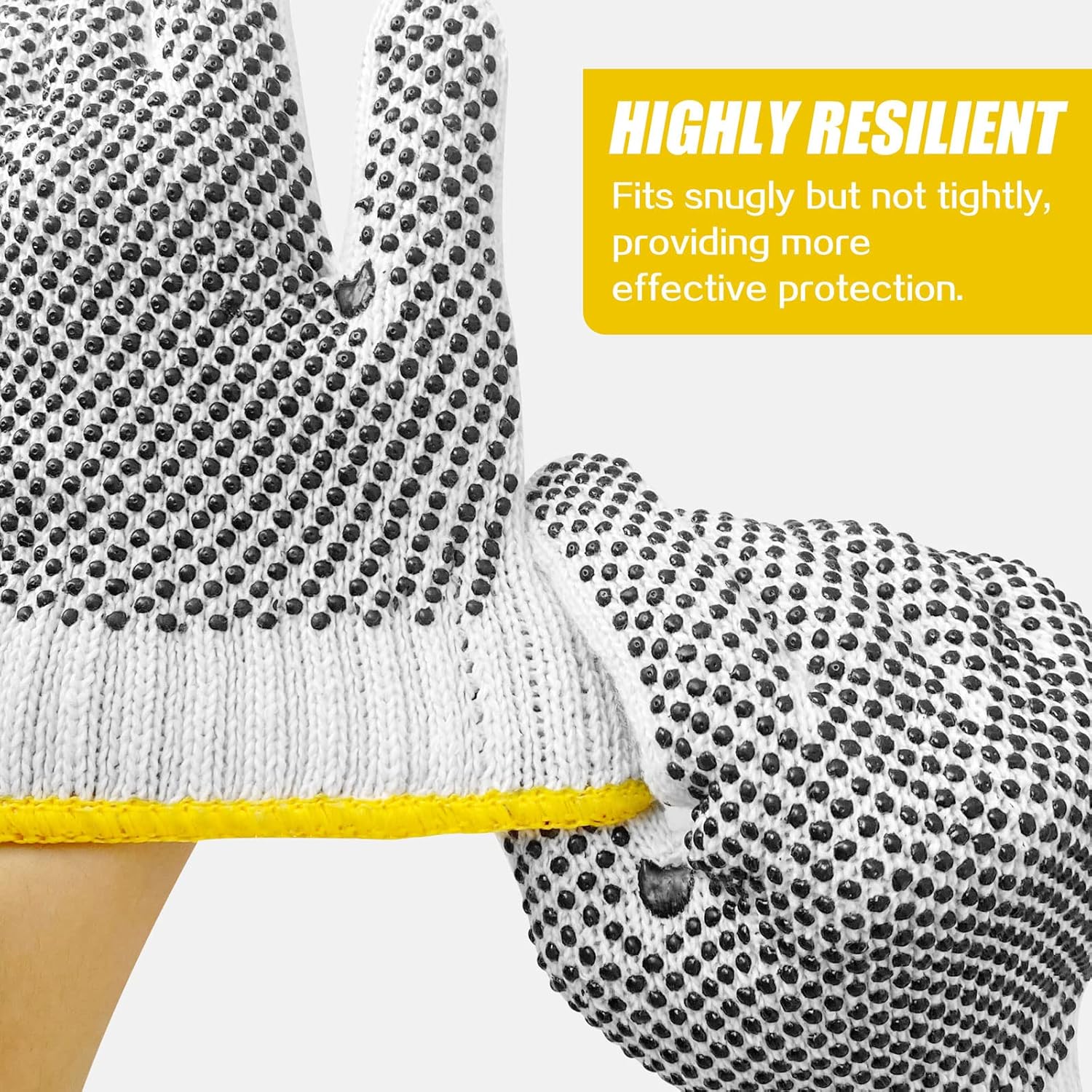 GSAFEME Safety Work Gloves 12 Pairs Cotton with Anti-Slip Grip Dots for Construction,Warehouse Lifting,House Moving - Image 4
